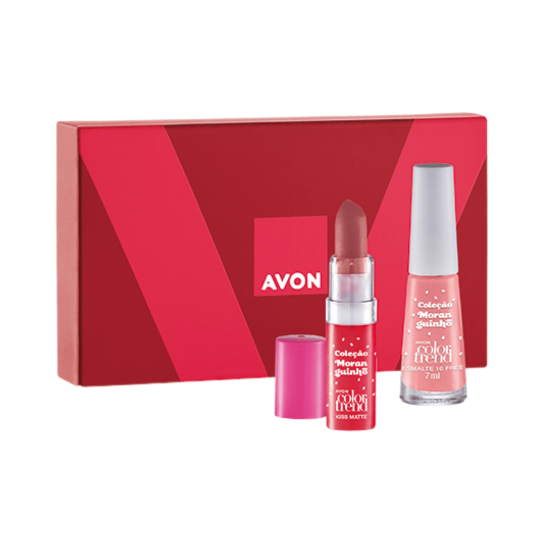 Presente Avon Color Trend Moranguinho Duo Batom Nude Plenitude + Esmalte Pêssego Baby