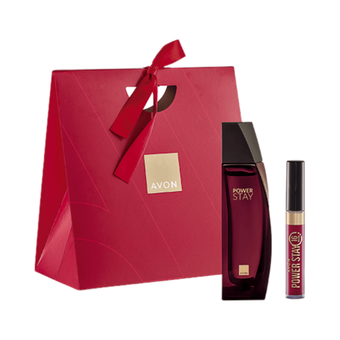 Presente Avon Power Stay Dupla Especial Uva Rosada