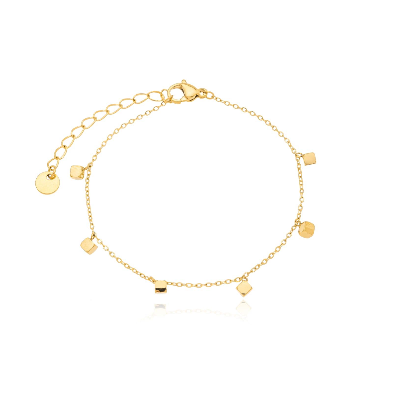 Pulseira Quadradinho Dourado