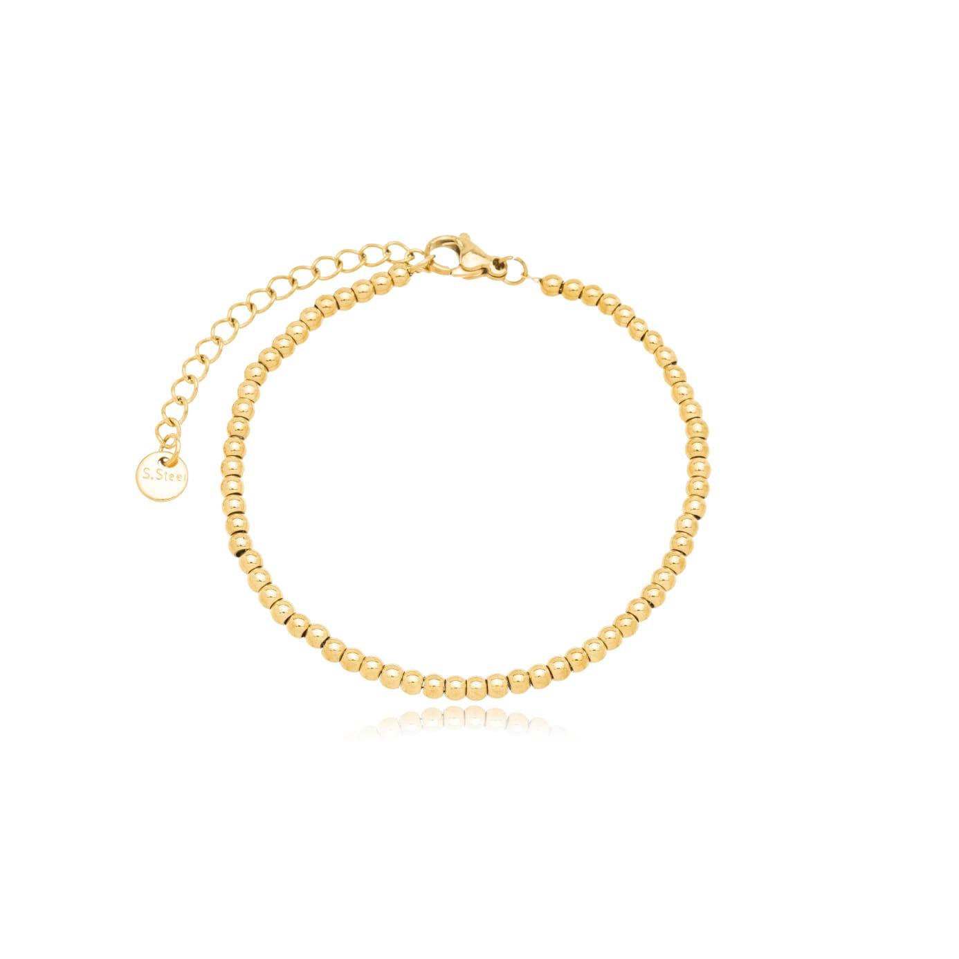Pulseira Bolinhas Douradas