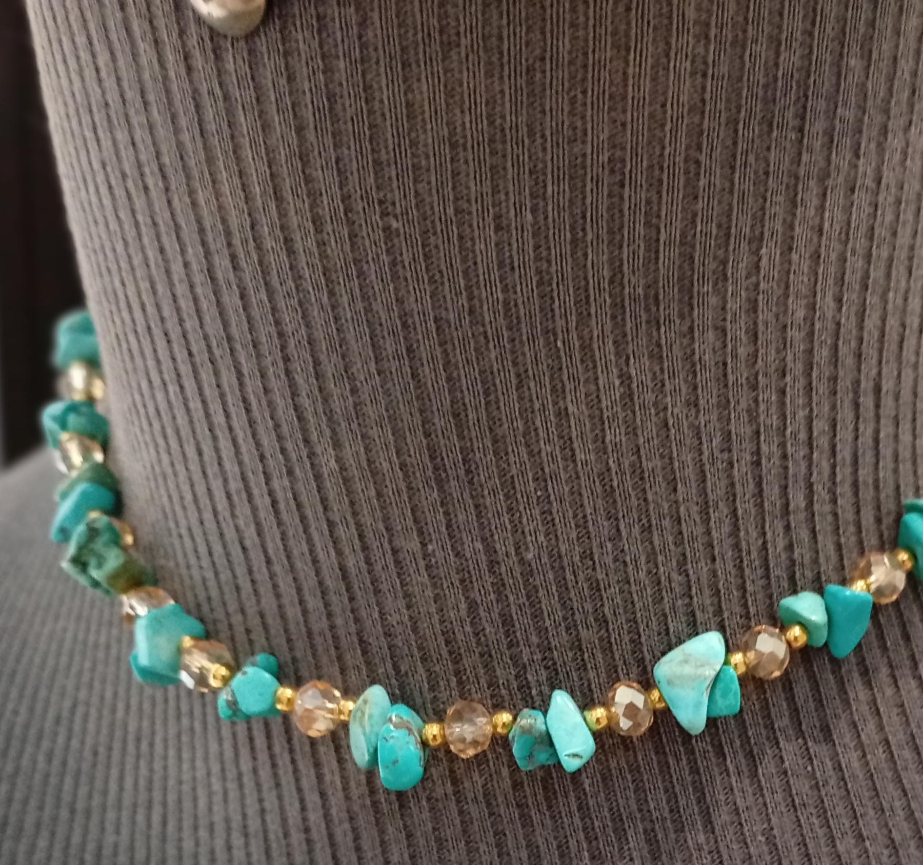 Chocker Cascalho Turquesa