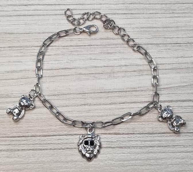 Pulseira Elos Urso Ródio