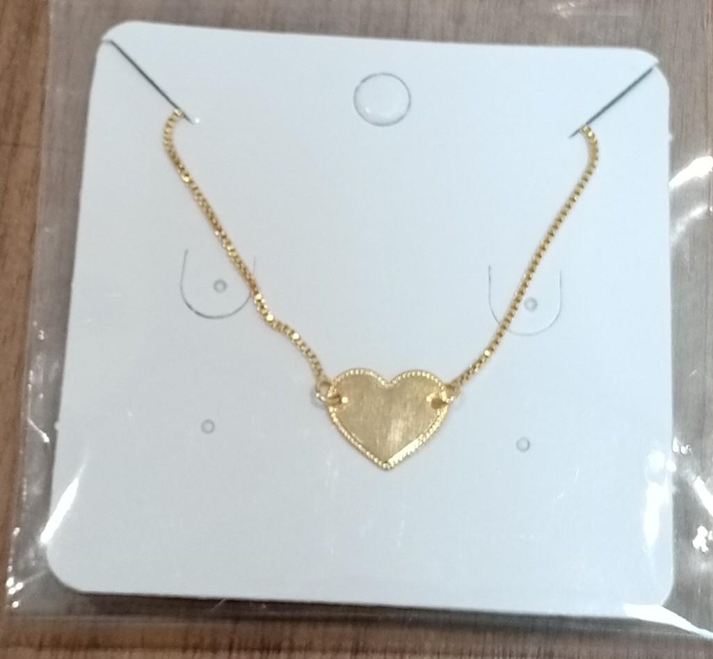 Tornozeleira Corrente Ping. Coração Dourado