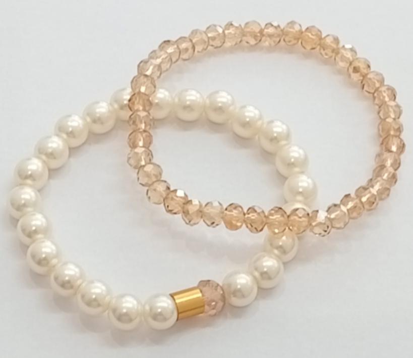 Pulseira Pérola e Cristais