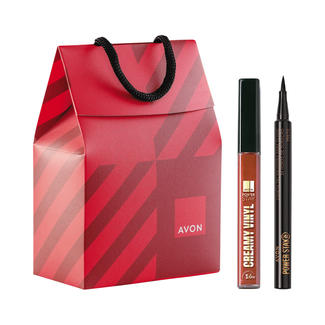 Presente Avon Power Stay Dupla Vermelho Rosê