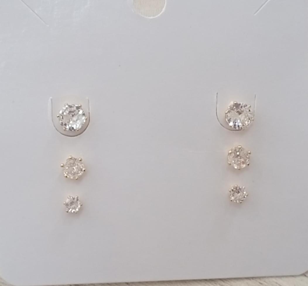 Trio Ponto de Luz Zircônia Dourado