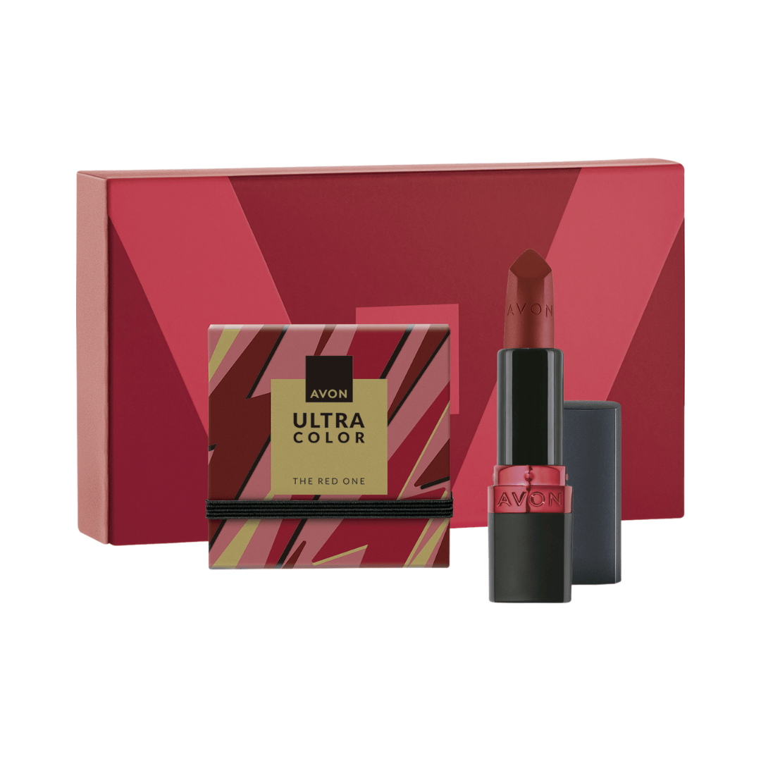 Presente Avon Ultras Duo Blush Em Pó Vermelho + Batom Matte Vermelho Terracota