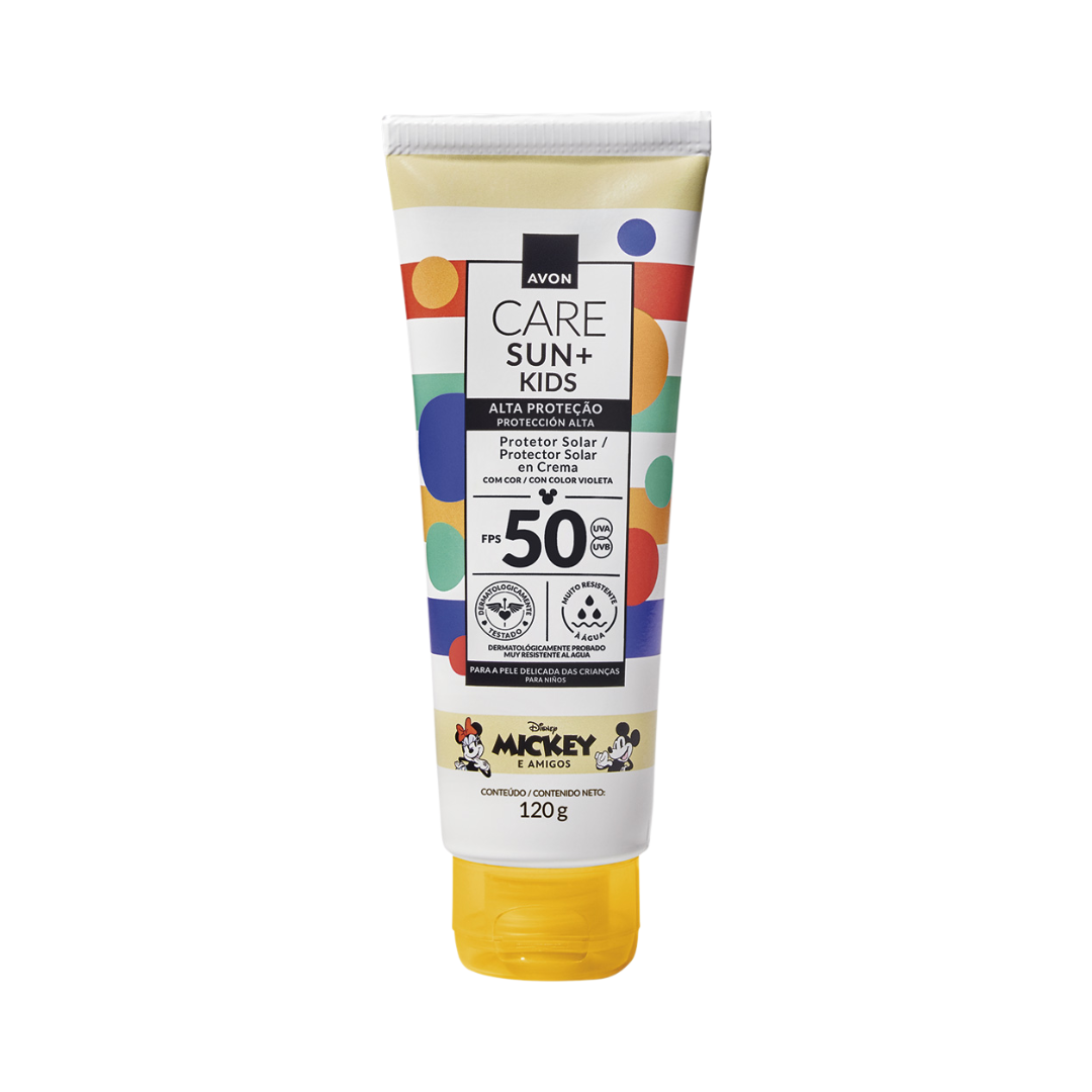 Protetor Solar Com Cor FPS 50 Avon Care Sun+ Kids 120g