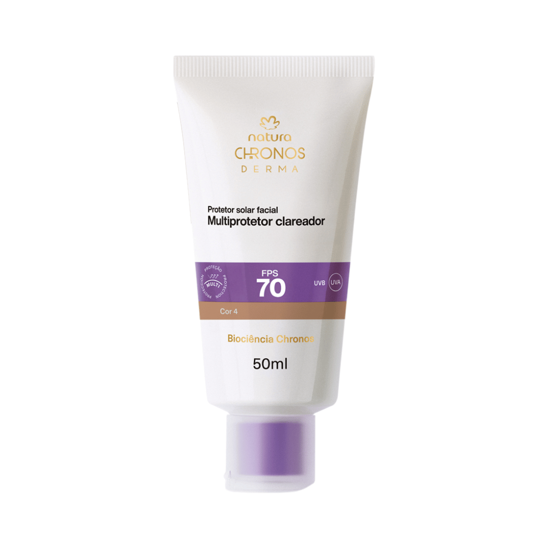 Protetor Solar Facial Multiprotetor Clareador FPS 70 Chronos Derma - Cor 4