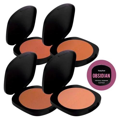 Pó Compacto Crystal Powder Obsidian Ruby Rose