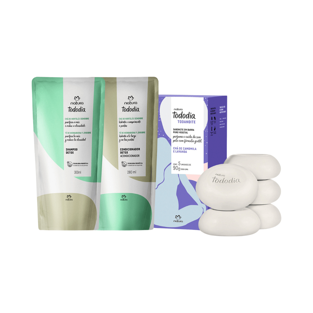 Kit Refil Detox E Sabonete Natura Tododia (3 Produtos)