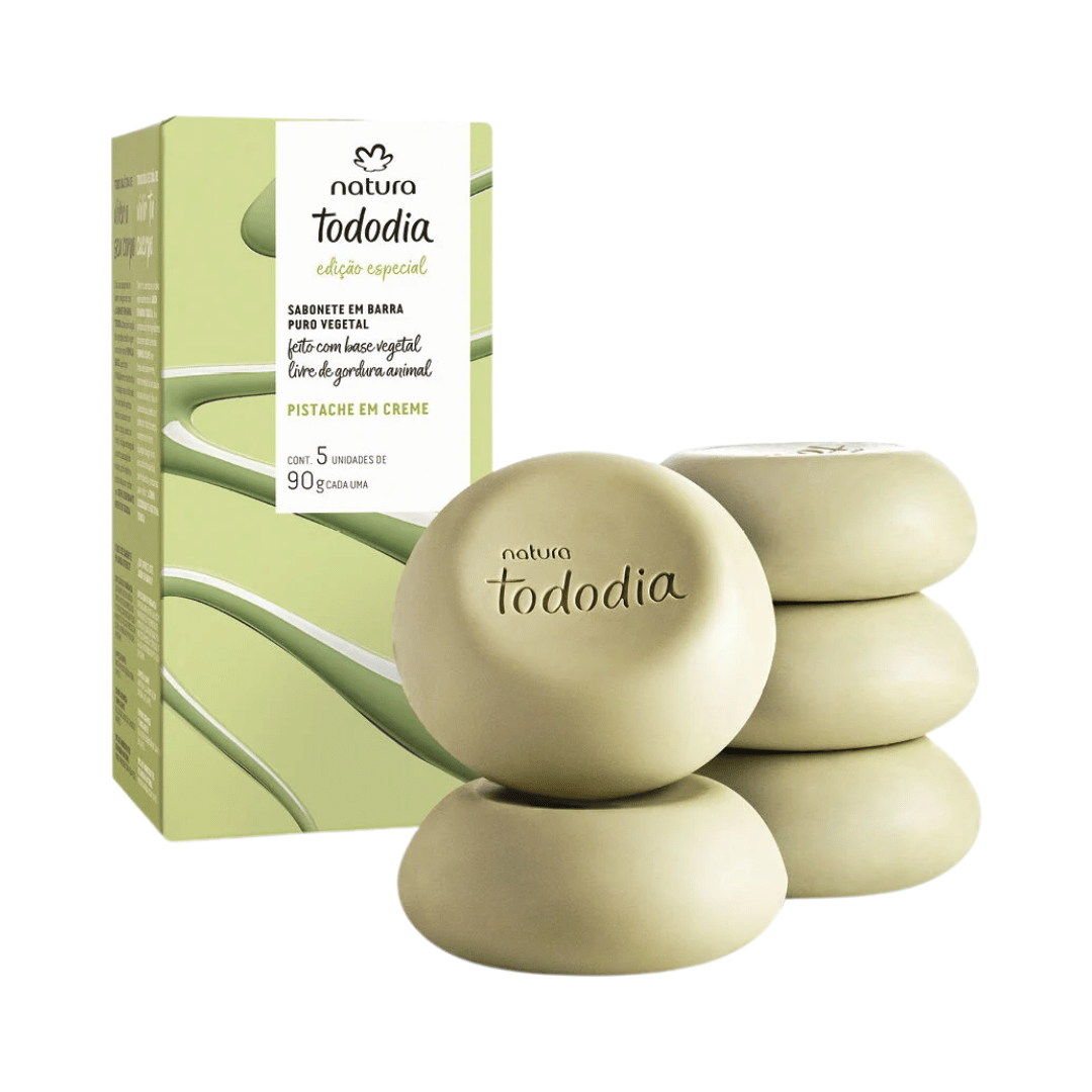 Sabonete Em Barra Puro Vegetal Tododia Pistache Em Creme 5x90g