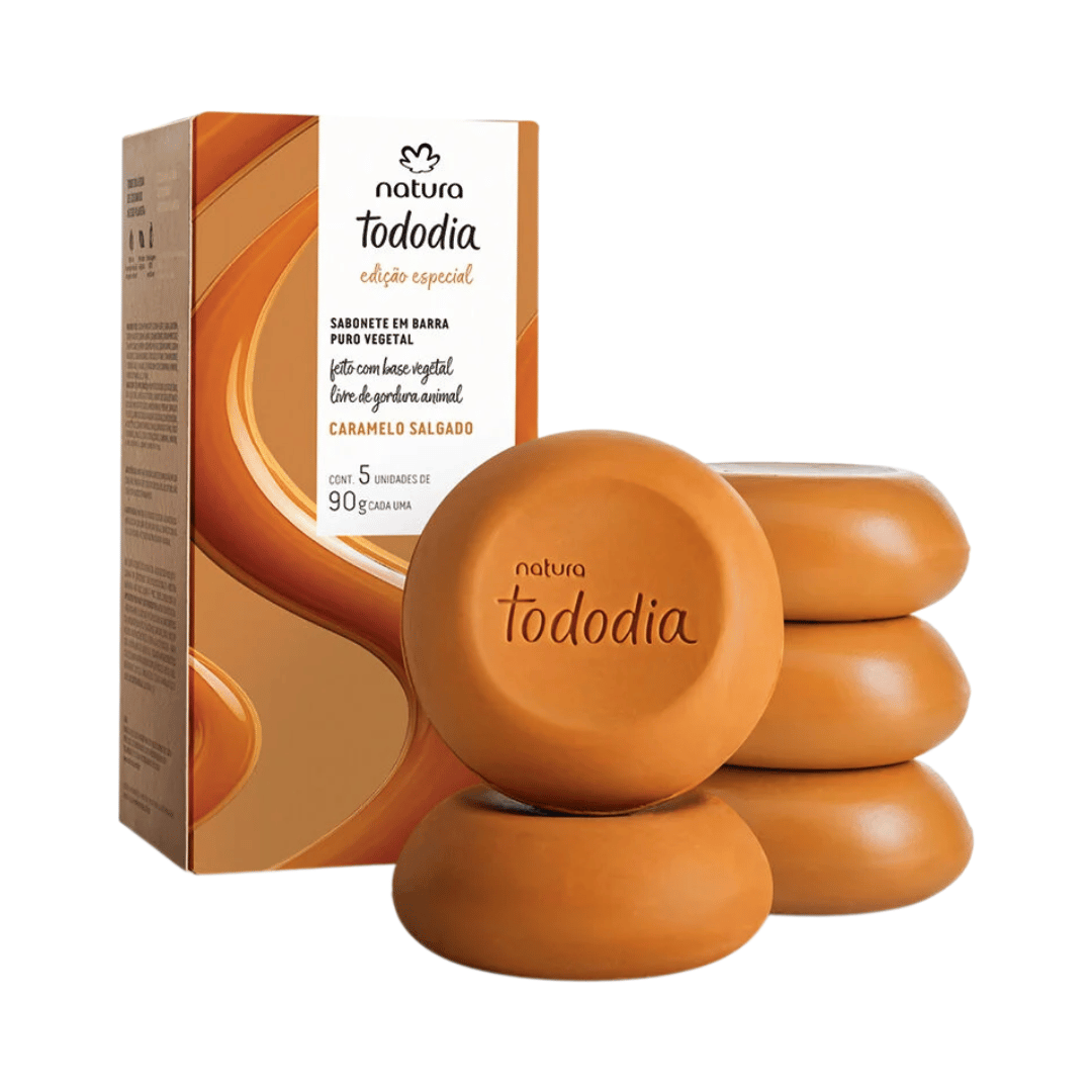 Sabonete Em Barra Puro Vegetal Tododia Caramelo Salgado 5x90g