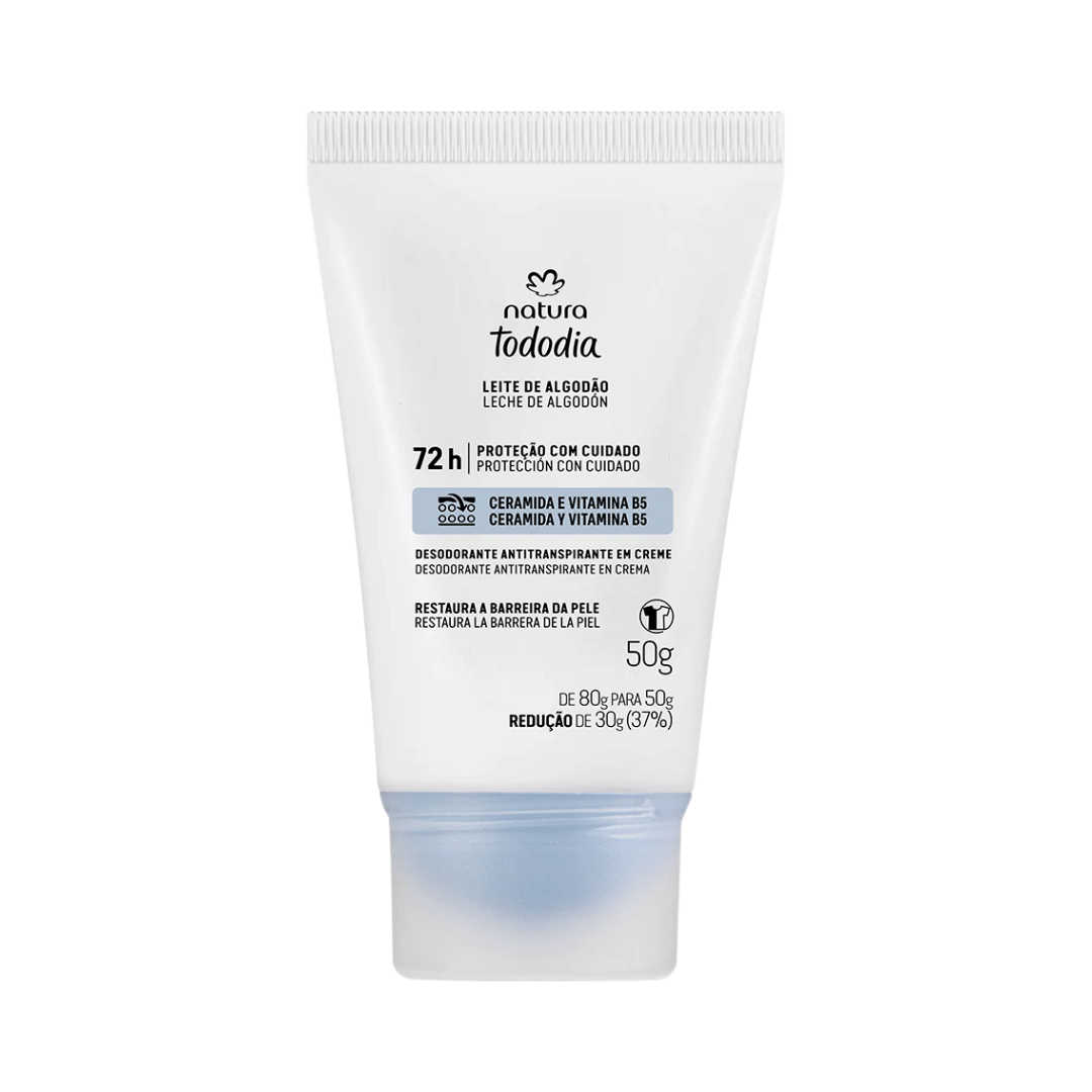 Desodorante Antitranspirante Em Creme Tododia Leite De Algodão 50g