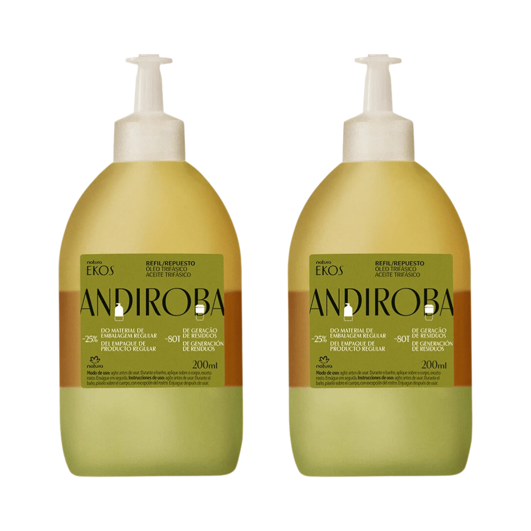 Kit Refil Óleo Trifásico Para O Corpo Ekos Andiroba (2 Produtos)