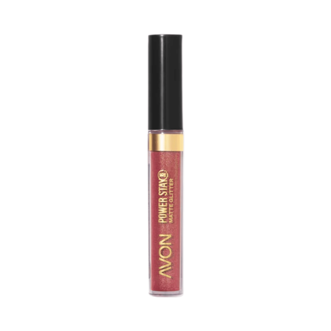 Batom Matte Glitter Avon Power Stay - Nude Pérola