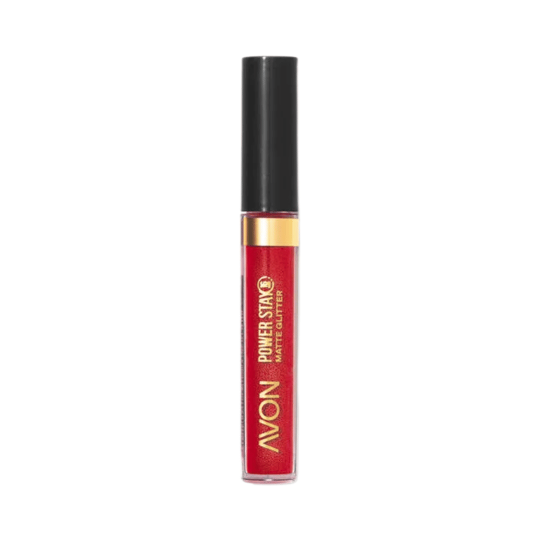 Batom Matte Glitter Avon Power Stay - Cereja Brilhante