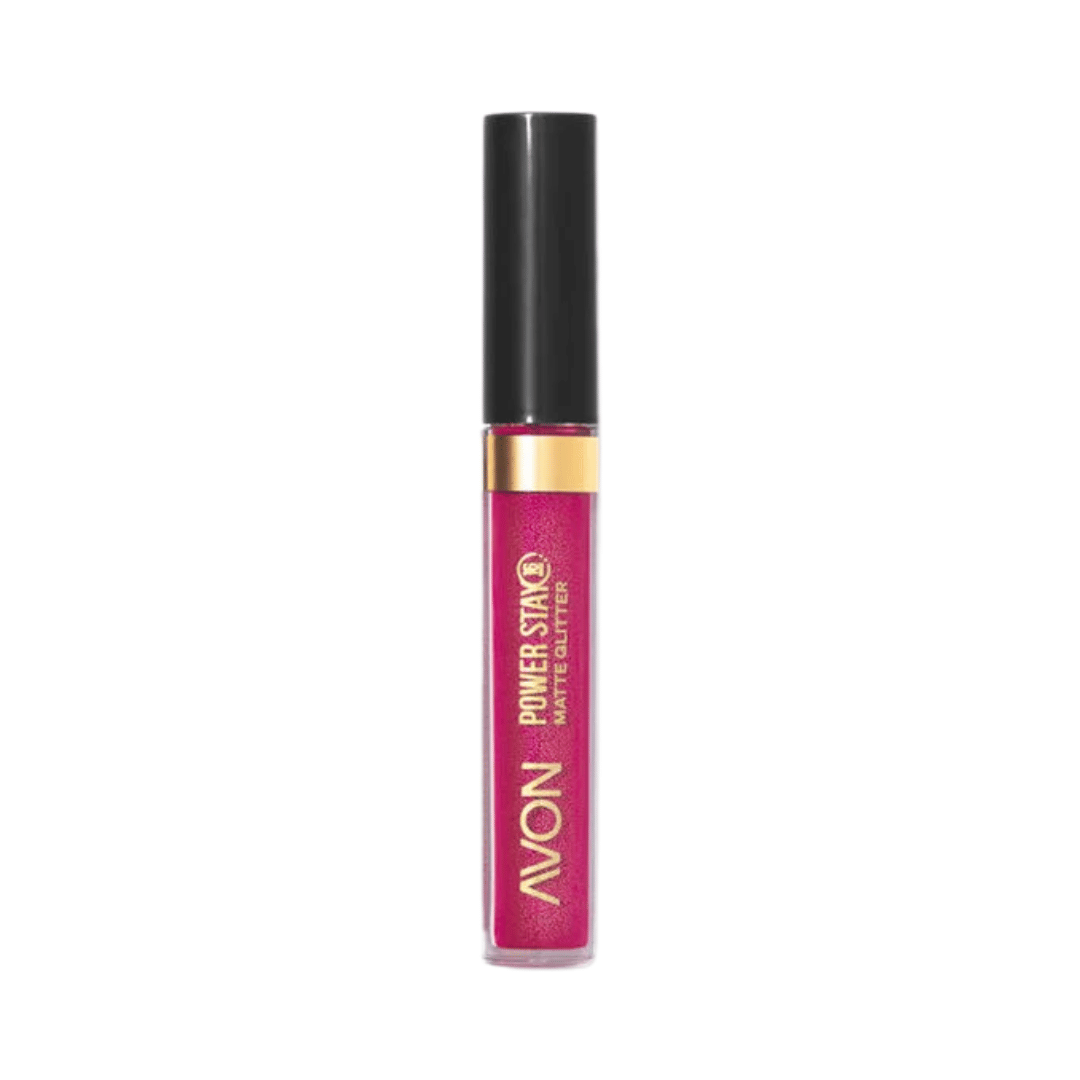 Batom Matte Glitter Avon Power Stay - Malva Luminoso