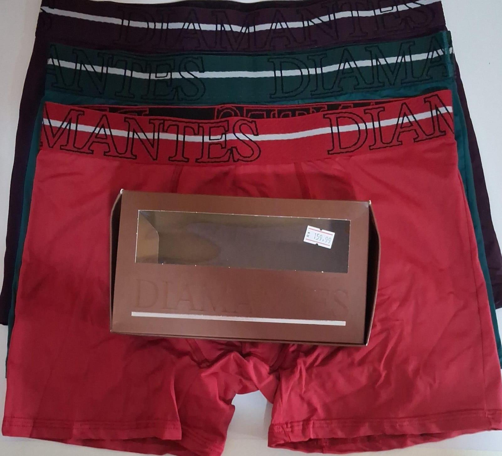 Kit com 03 Cuecas Boxer Comprida Tamanho G