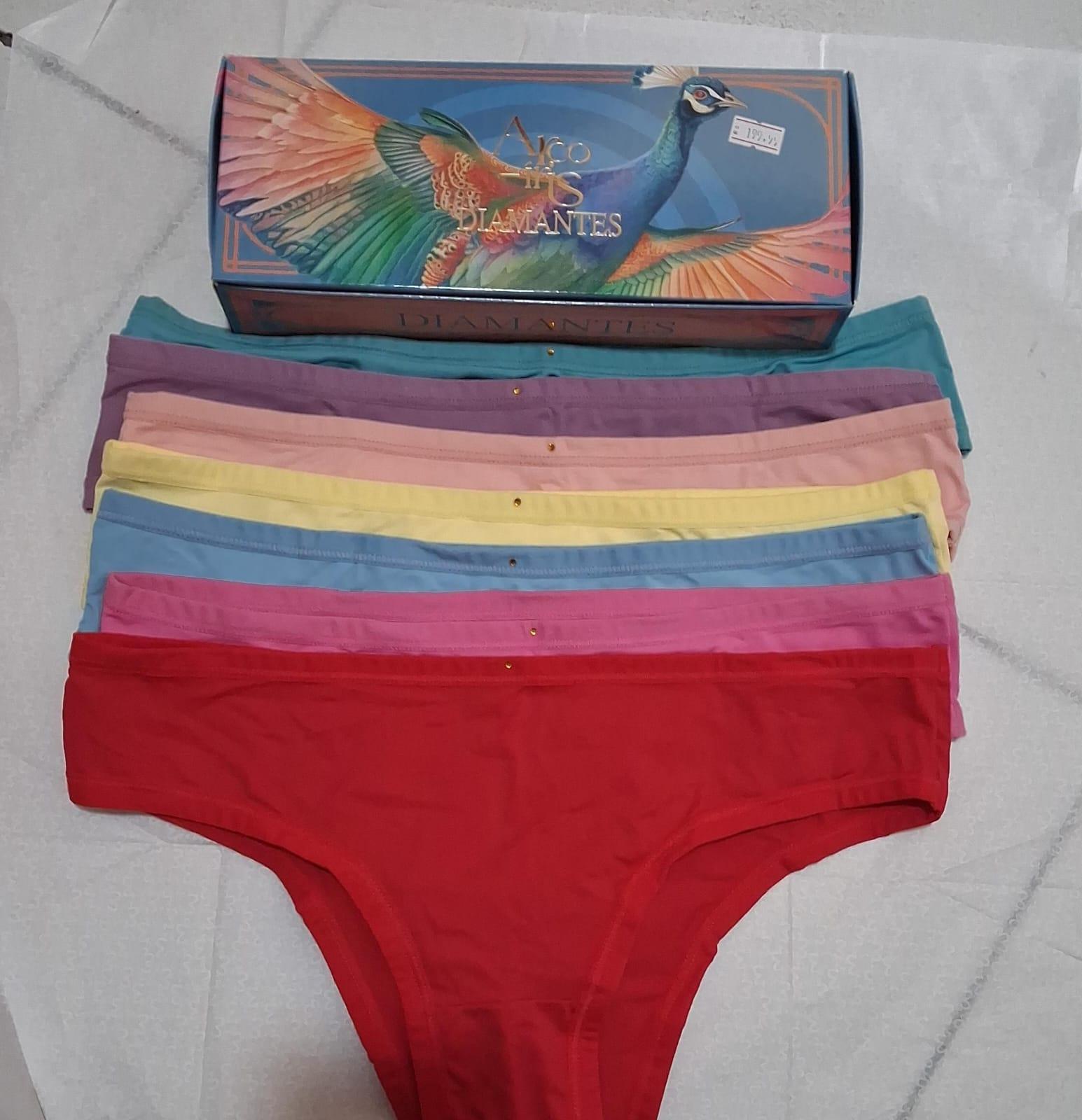 Kit Arco-Íris com 07 Calcinhas Biquíni tamanho G